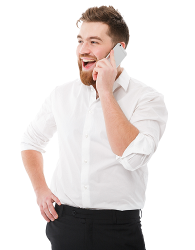 happy-bearded-man-business-clothes-talking-by-smartphone